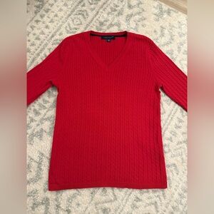 Tommy Hilfiger Red Knit Sweater Size Large